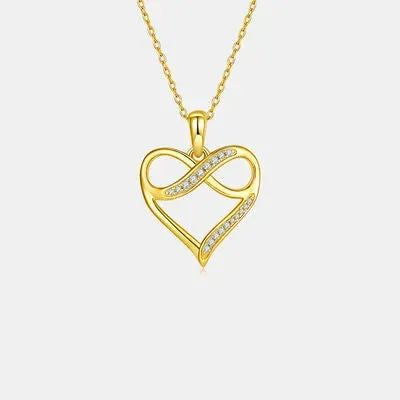 Moissanite 925 Sterling Silver Heart Necklace Moissanite - Tophatter Daily Deals